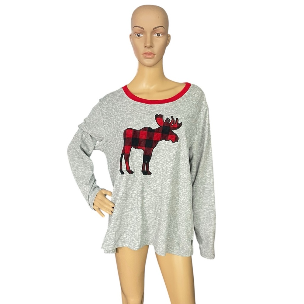 Eddie Bauer Women’s Size XL Long Sleeve Moose Sleepwear Pajama Top